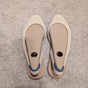 Rothy's Cream Flats with Blue Accent